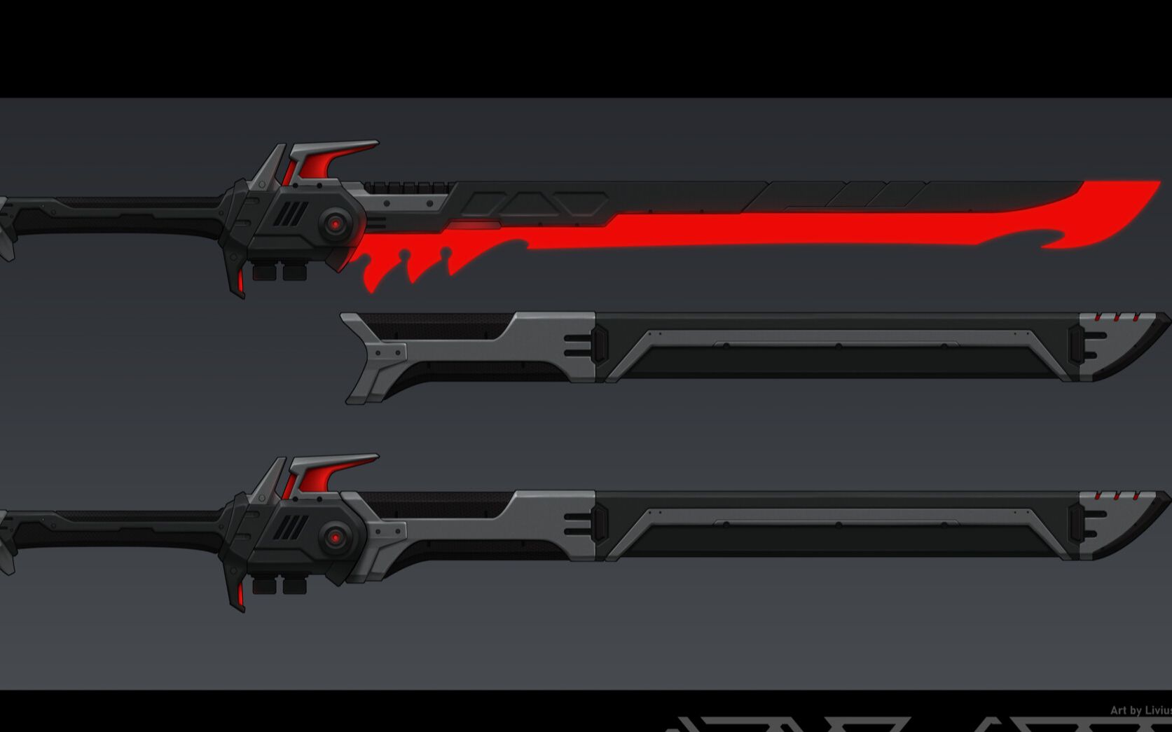 3dmax武器建模:科技太刀 2