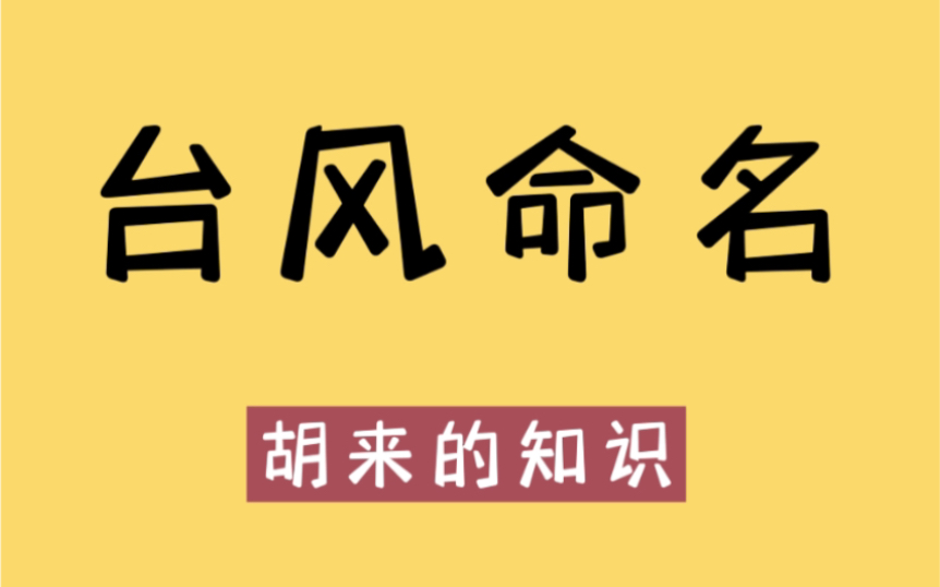 你知道台风是如何命名的吗?哔哩哔哩bilibili