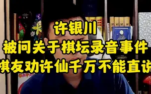 下载视频: 许银川被问关于棋坛录音事件，棋友劝许仙千万不能直说