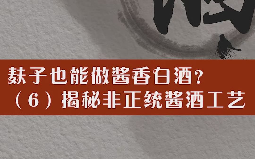 麸子也能做酱香白酒? 揭秘非正统酱酒工艺哔哩哔哩bilibili