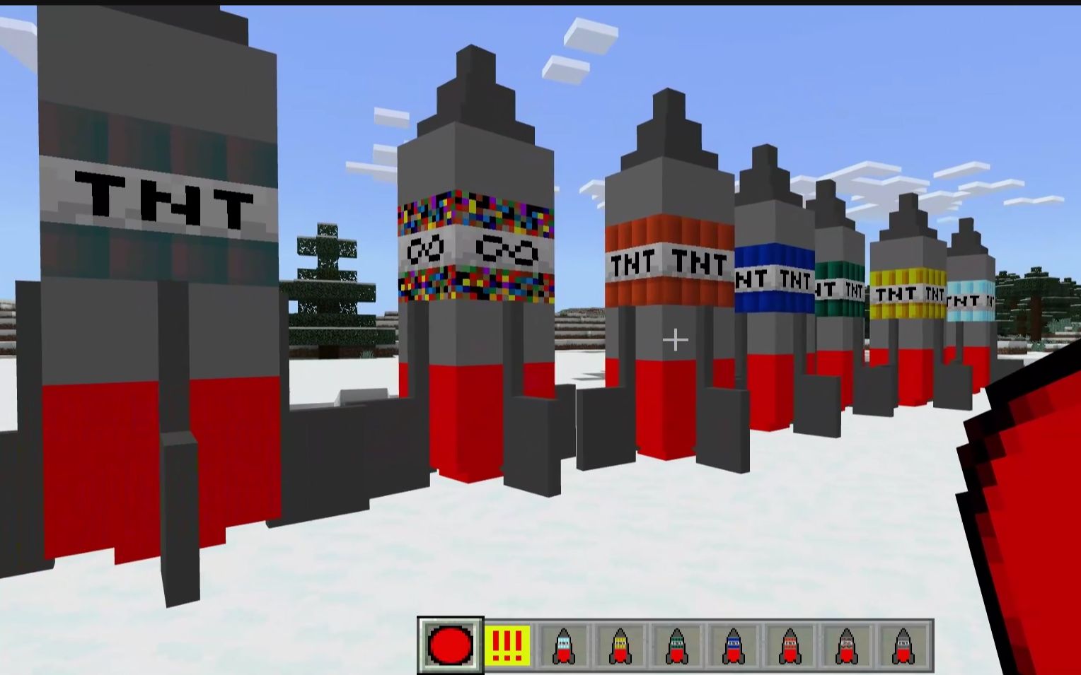 魔哒我的世界:超级tnt火箭核弹模组,上天入地村庄被炸没了