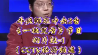 牛老师在央视2台《一槌定音》节目的的片段