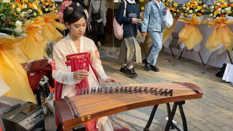 汉服漂亮姐姐 古筝表演 为某茶宣传