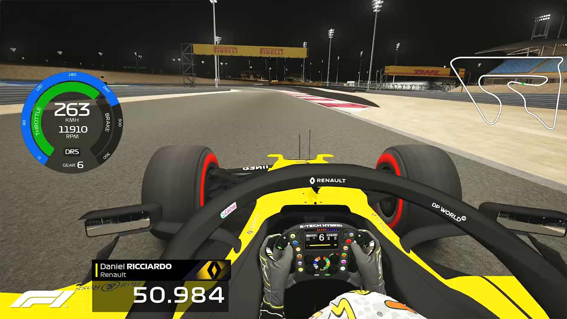 f1 2020 反向跑巴林赛道 丹尼尔·里卡多 车载 神力科