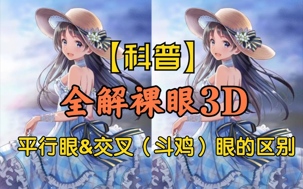 [图]【立体视｜裸眼3d科普】全解裸眼3d的用眼技术｜平行眼和斗鸡眼看立体视原理和区别等