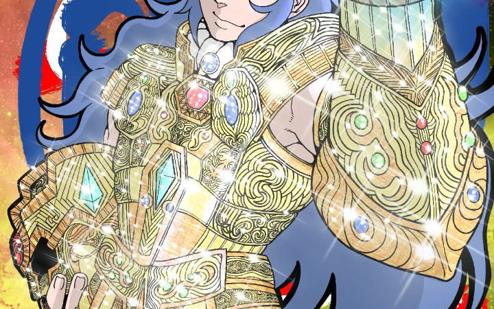 今天画一个80后的童年记忆-圣斗士中的双子座二爷61加隆