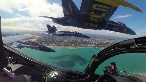 技高人胆大 美国海军蓝天使特技飞行队炫酷飞行表演 哔哩哔哩