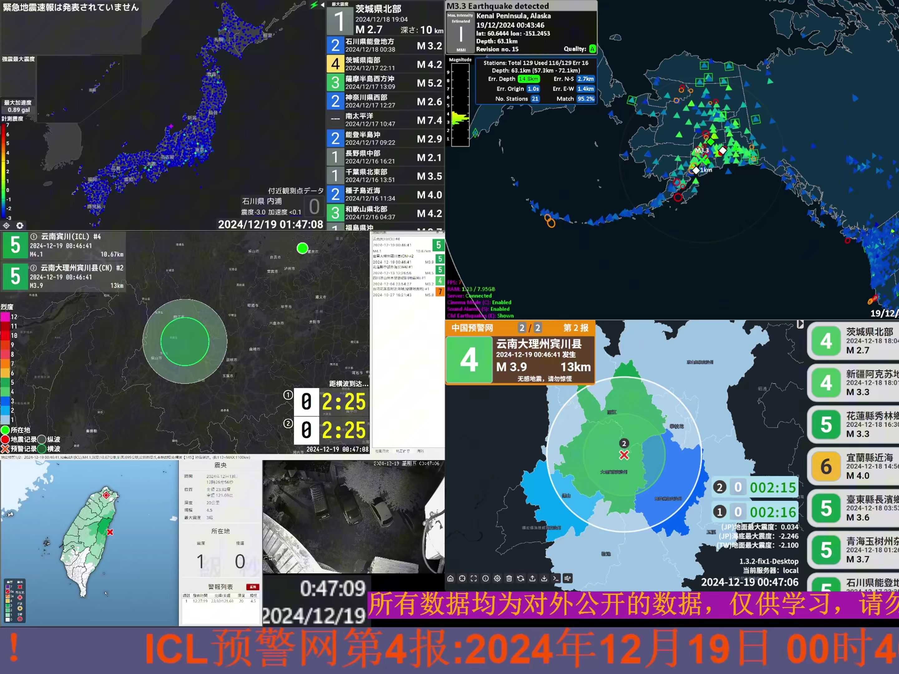 2024年12月19日00时46分41秒云南大理州宾川县3.8级地震 直播回放哔哩哔哩bilibili