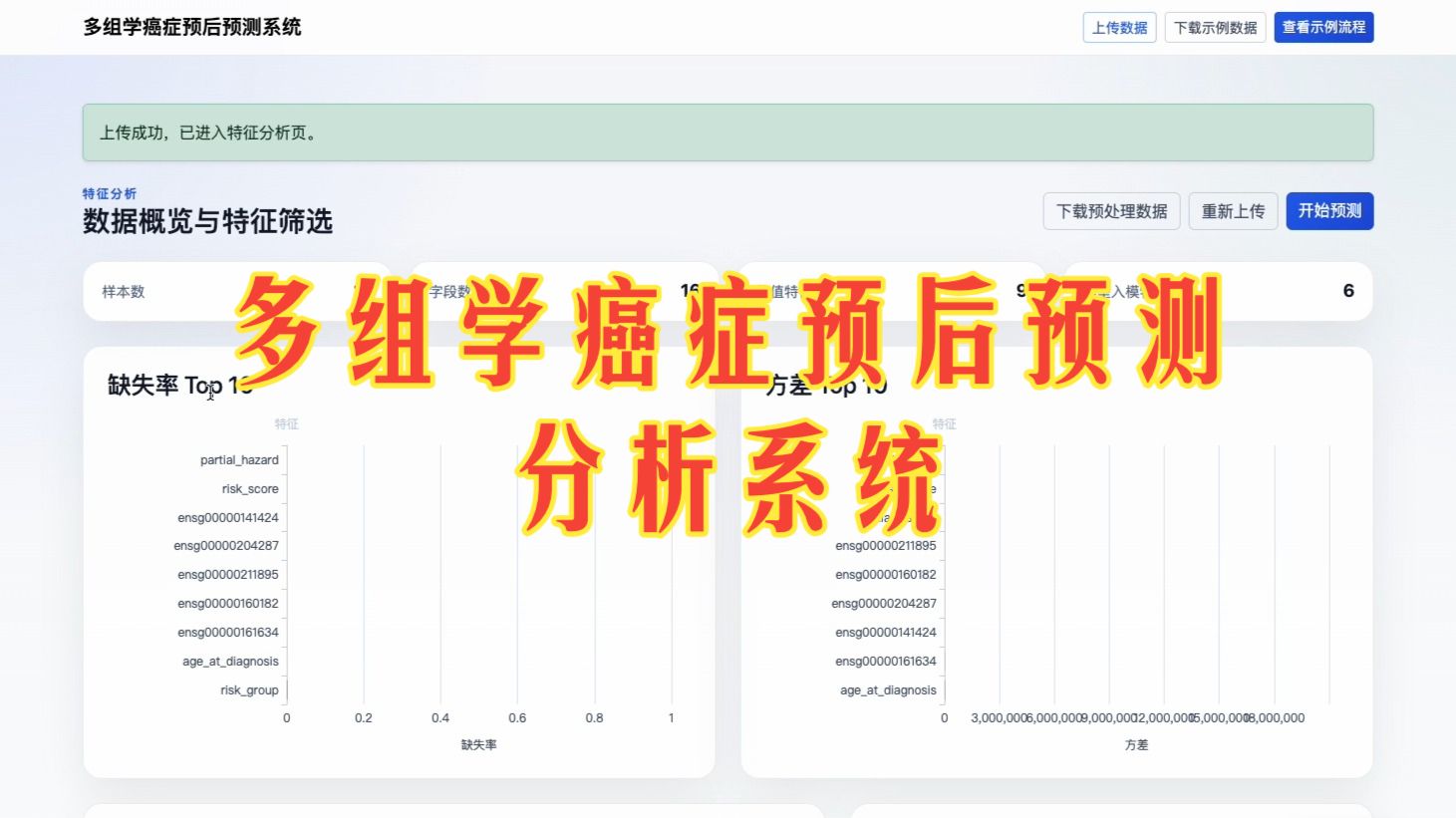 多组学癌症预后预测分析系统