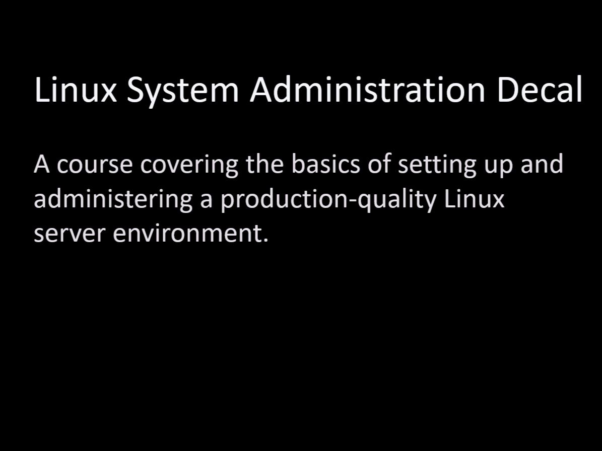 Linux SysAdmin Decal a1 Advanced Introduction to UNIX哔哩哔哩bilibili