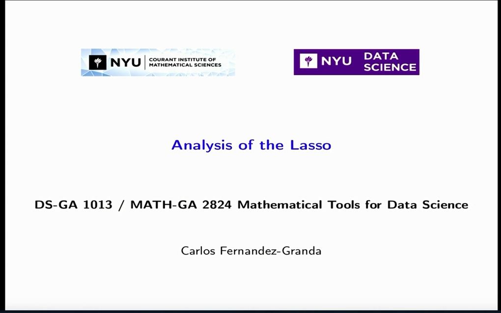 [图]Mathematical Tools for Data Science (Spring 2021)