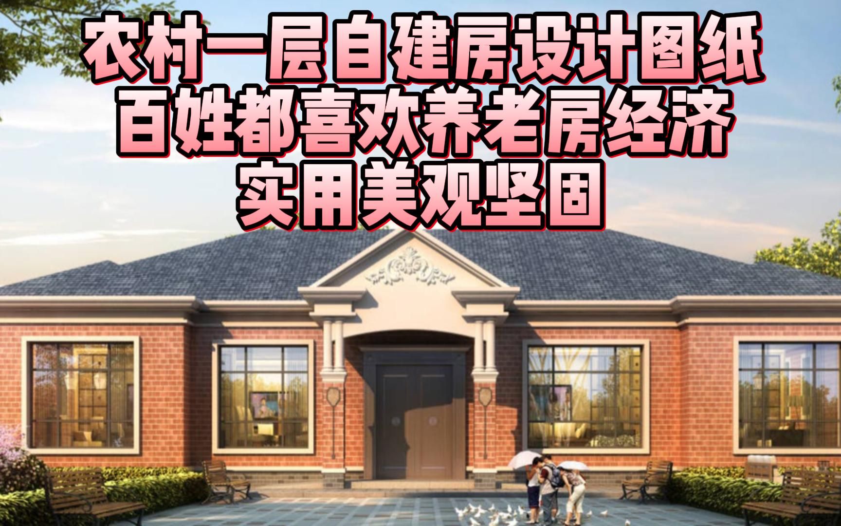 农村一层自建房设计图纸,百姓都喜欢养老房经济,实用美观坚固哔哩哔哩bilibili