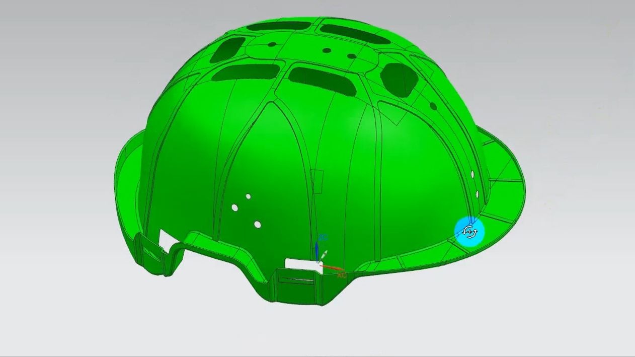 ug模具设计:安全头盔产品ug片体分模