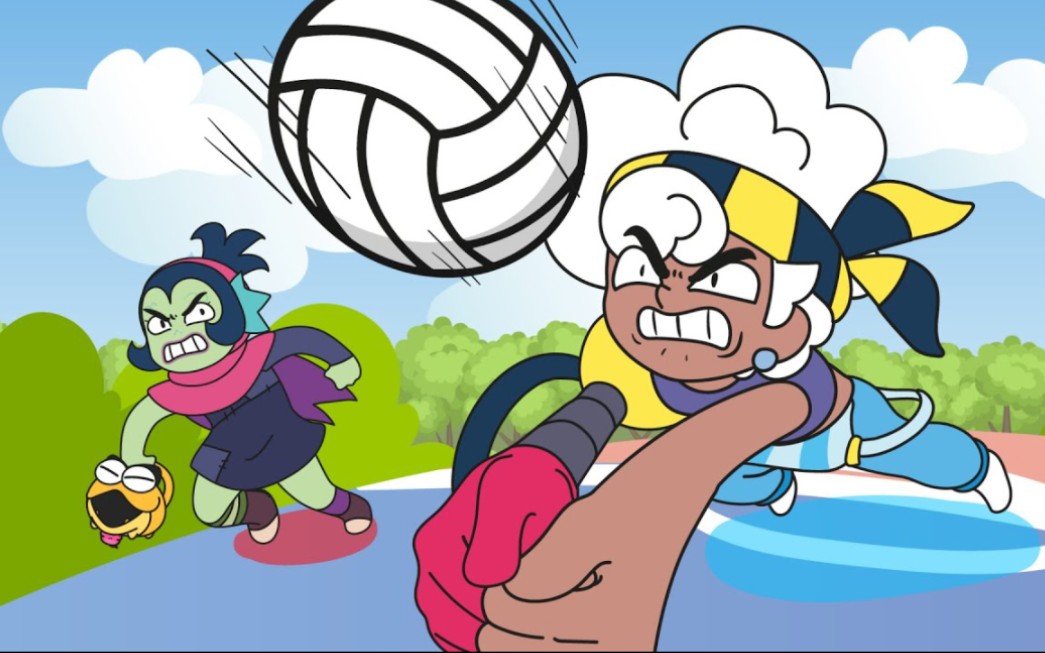 【荒野乱斗动画】排球战场!麦茜登场!