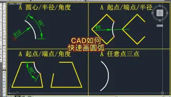 Скачать видео: CAD必须学会的画圆弧方法