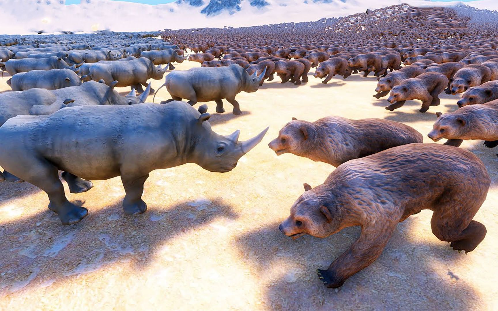 史诗战争模拟器: 野兽大战,犀牛 vs 棕熊