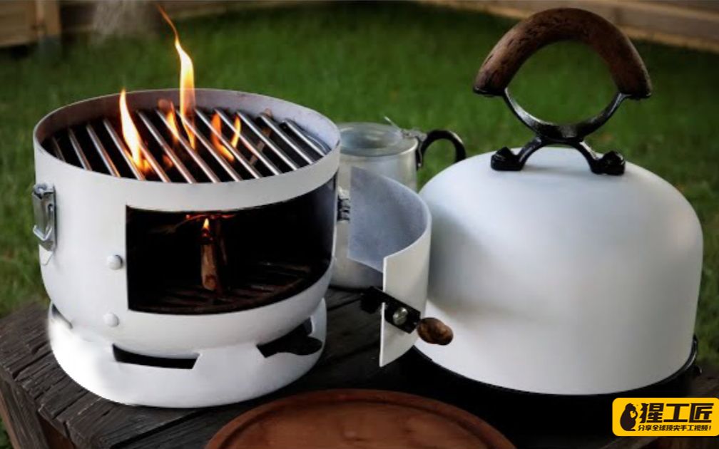 老外将煤气罐改成烧烤炉 还自带收纳功能!_哔哩哔哩_bilibili