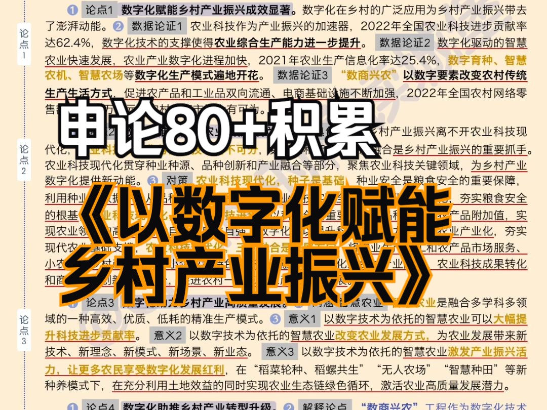 数字乡村+产业振兴𐟔宐Š乡村振兴重中之重一定要了解!|申论80+积累|日报精读哔哩哔哩bilibili