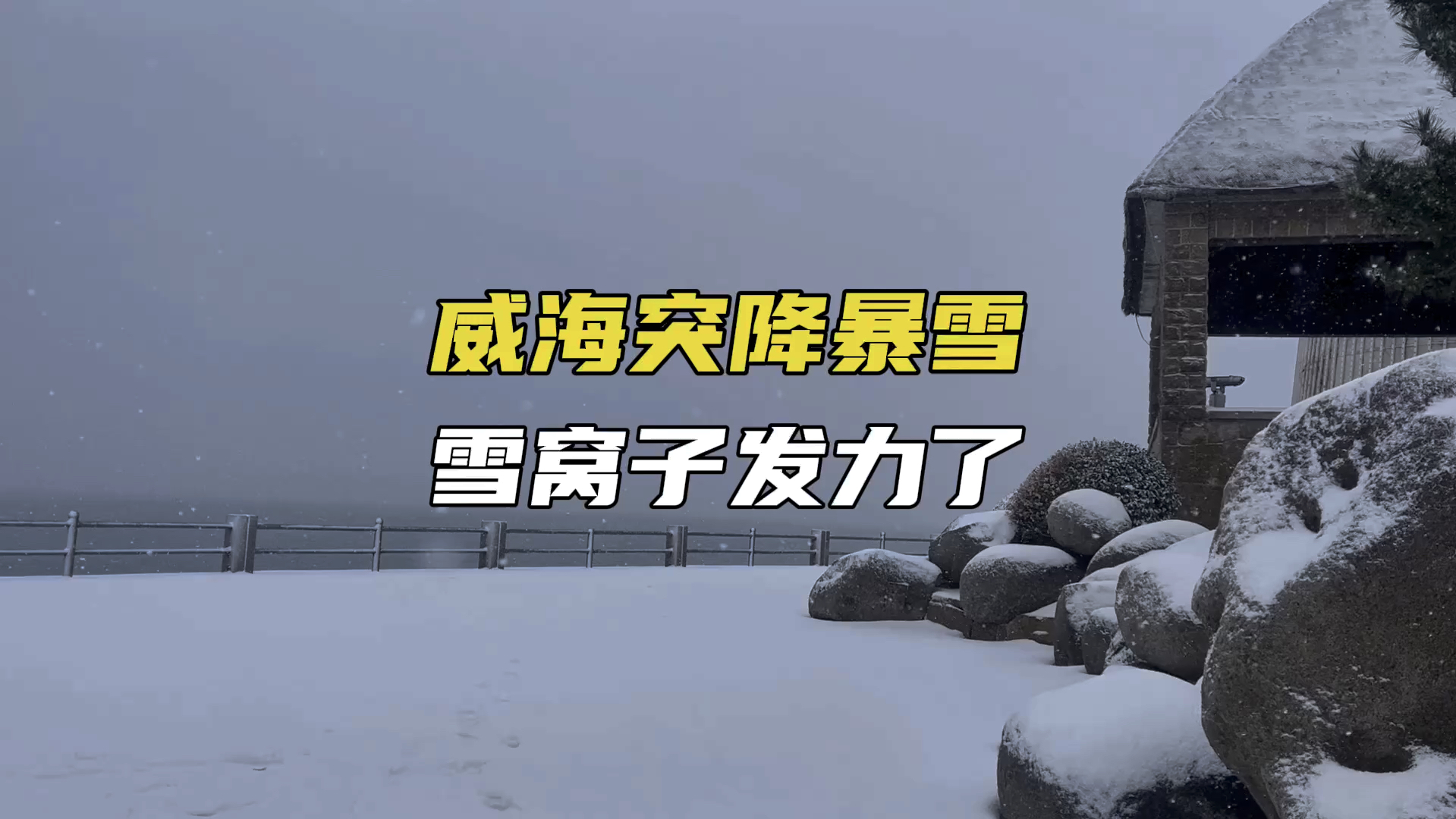 就在刚刚,山东威海突降暴雪,城市大变样!哔哩哔哩bilibili