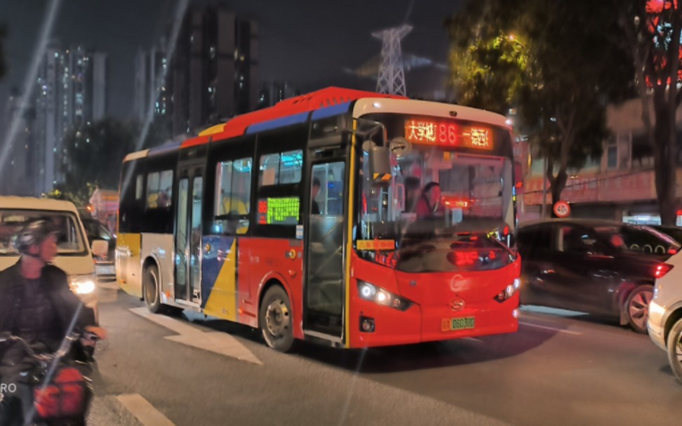 (原574的k8a)(云乘车)广州公交86路广汽比亚迪gz6100lgev4(k8a)运行