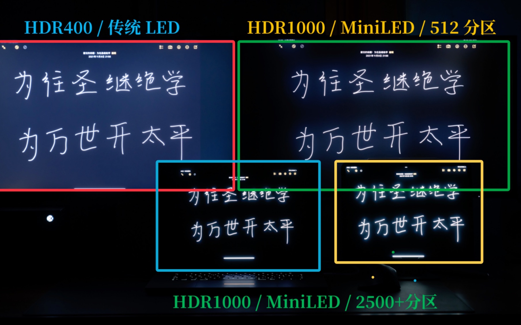 MacBook Pro 2021 屏幕测试:侧入式 LED 背光 vs 直下式 MiniLED 分区控光差异哔哩哔哩bilibili