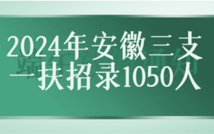 2024年安徽三支一扶招录1050人?哔哩哔哩bilibili