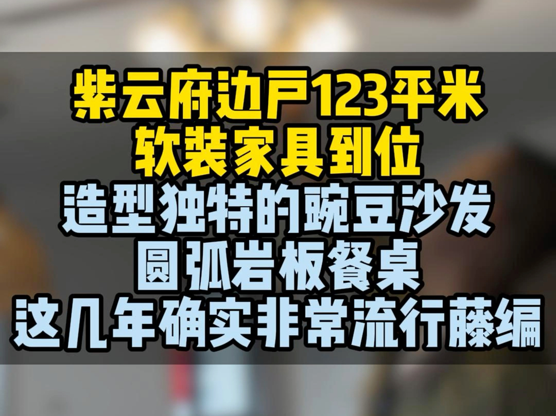 紫云府边户123平米软装家具到位造型独特的豌豆沙发,圆弧岩板餐桌,这几年确实非常流行藤编哔哩哔哩bilibili