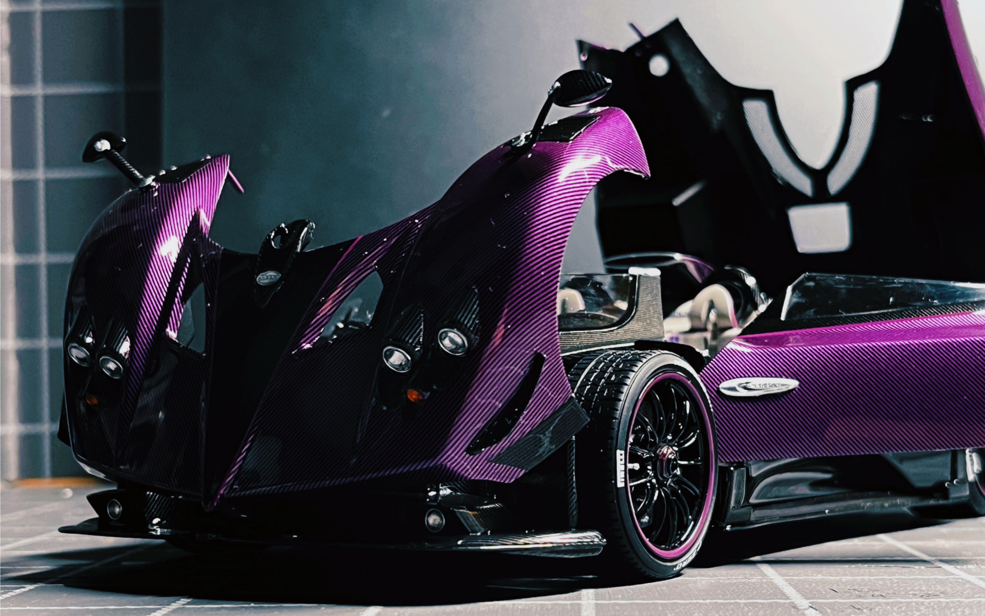lcd 1/18 pagani zonda hp紫色碳纤维,从开预定到