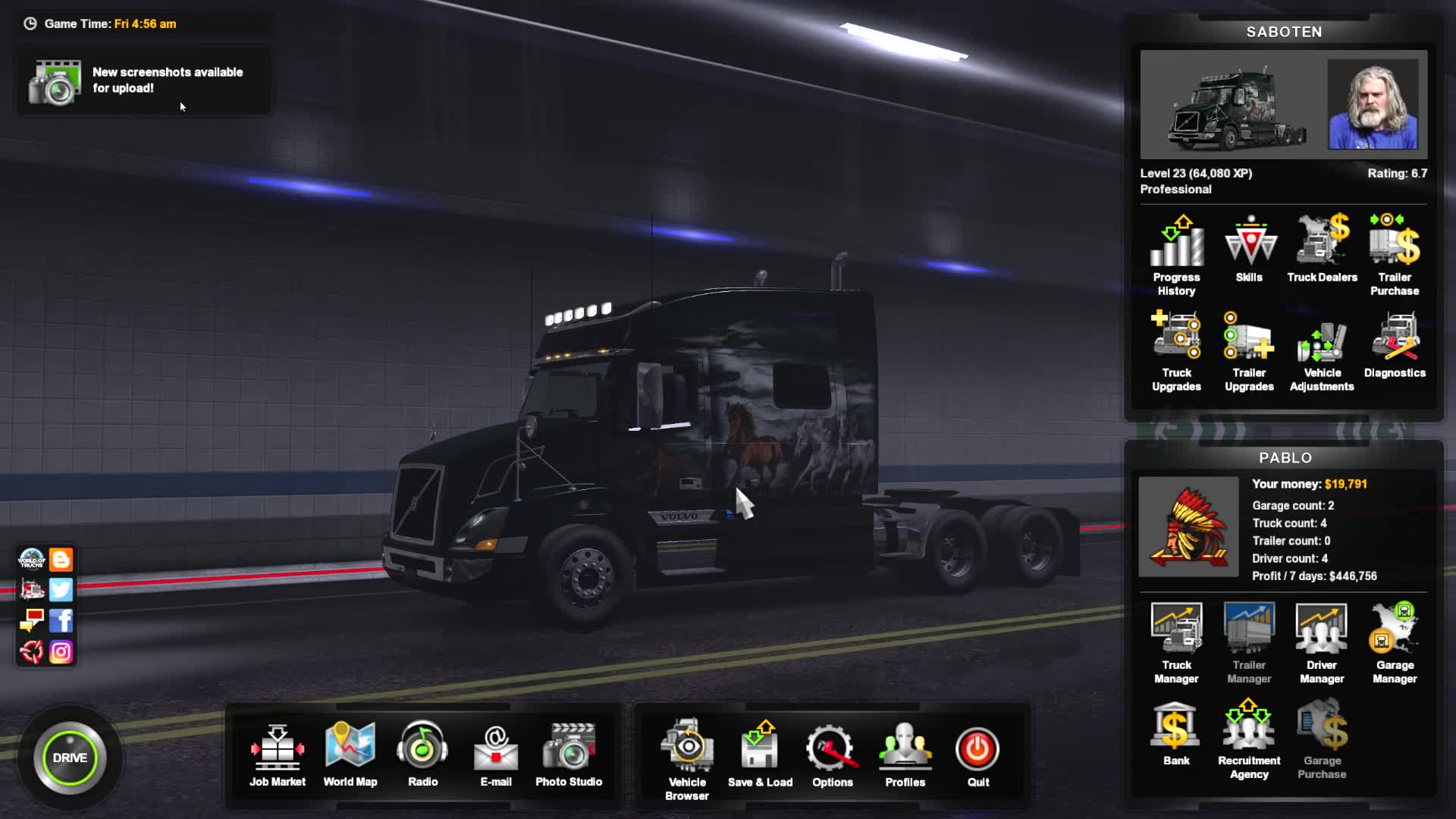 [图]【美国卡车模拟·养老游戏】American Truck Simulator 送货，听音乐，养老，Geralt导航