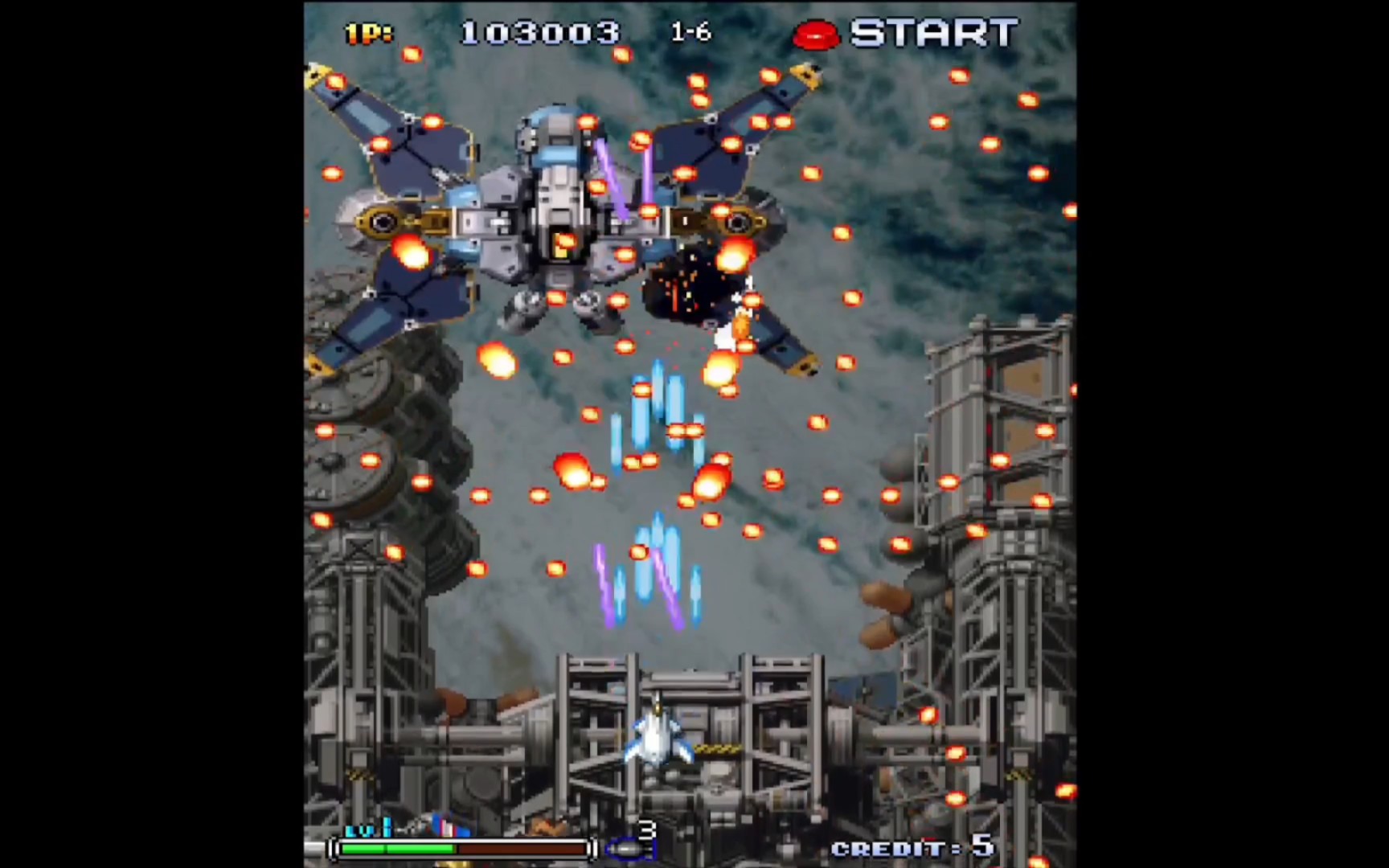 彩京1945 iii 一周目 第六关boss—双子卫星 一击必杀