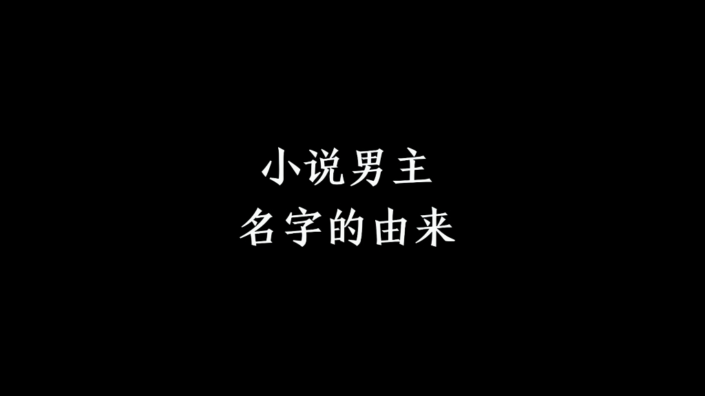 “小说男主名字的由来”哔哩哔哩bilibili