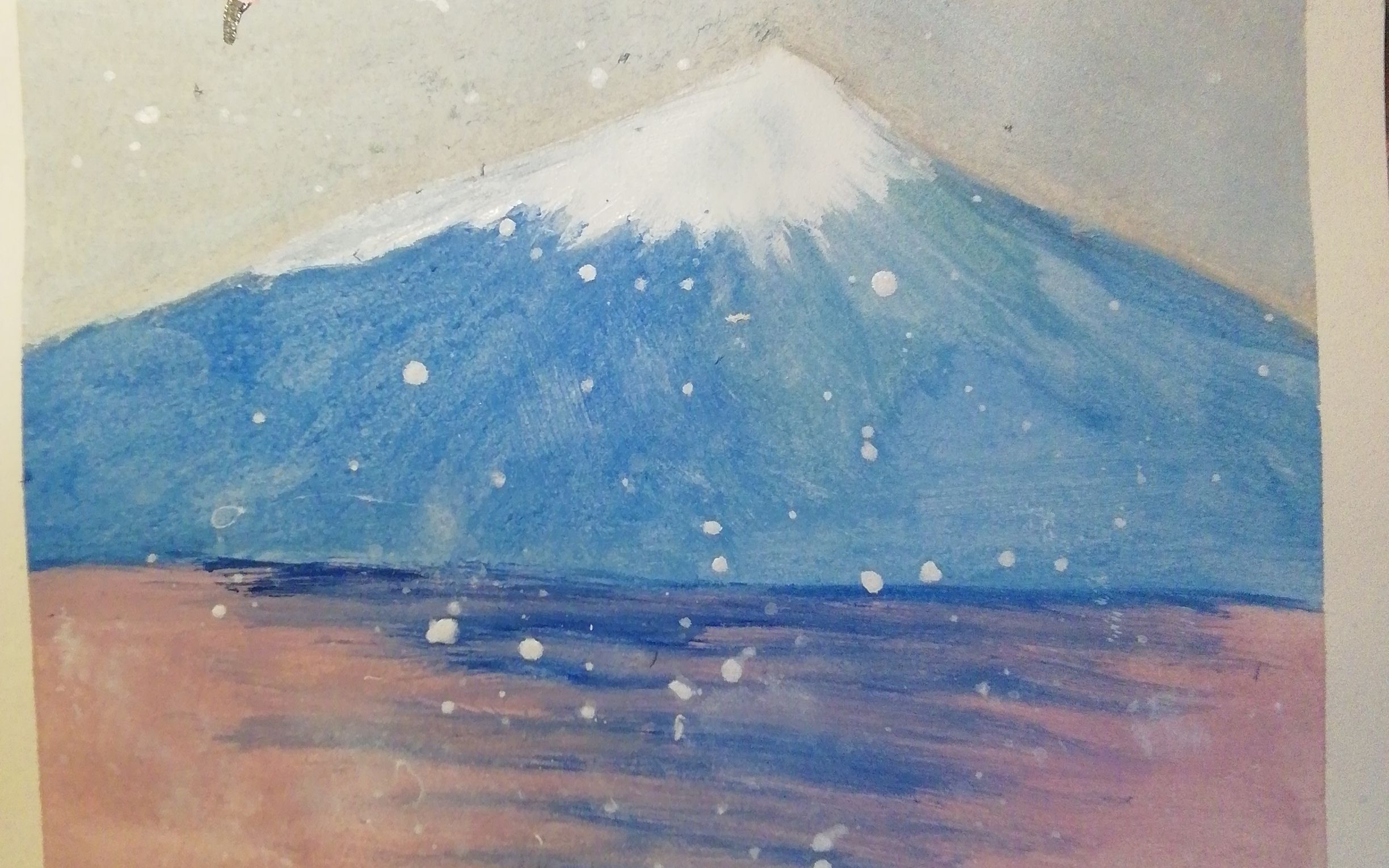 0基础水粉画富士山
