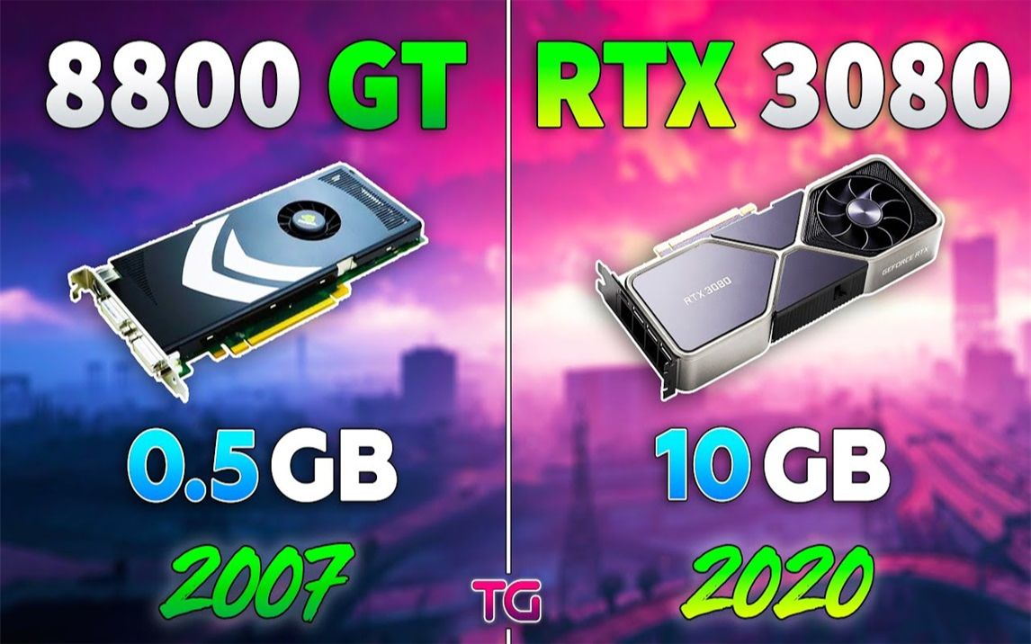 8800GT 512MB(900P最低画质)vs RTX 3080 10G(4K最高画质) 显卡对比(CPU为i911900K) 1080P视频哔哩哔哩bilibili