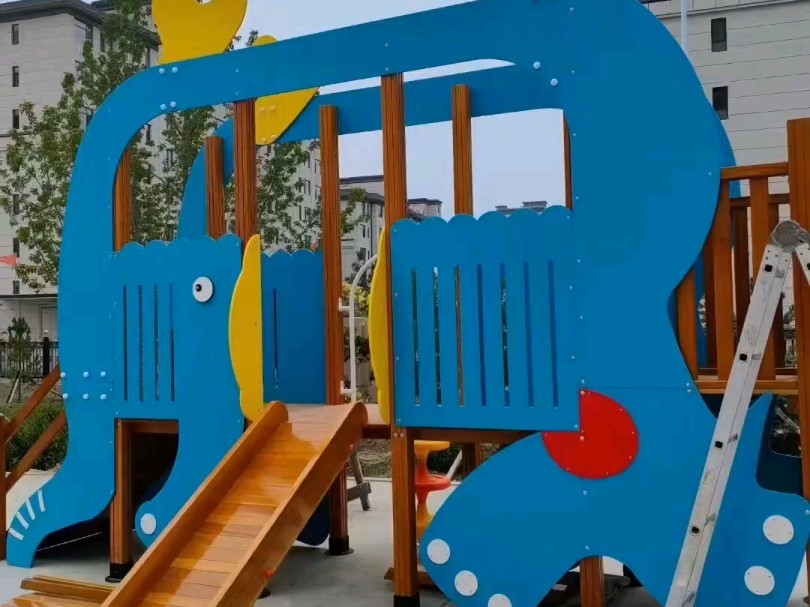 户外小区游乐设备厂家小象滑梯