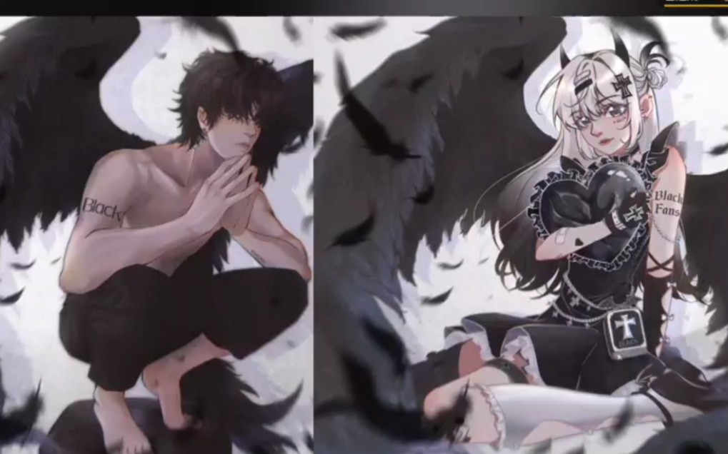 黑仔】2023 11.01 个播录屏全程(上)主播送小黑粉们的人设图太好看啦!