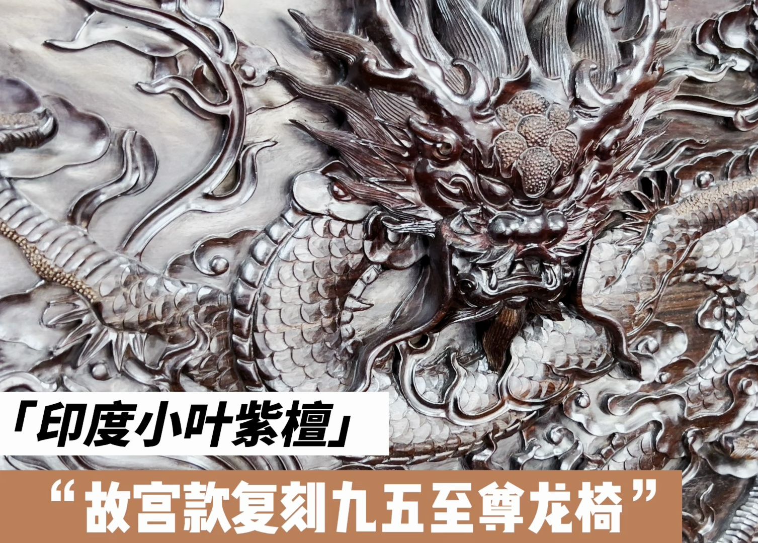 龙椅:印度小叶紫檀雕龙宝座