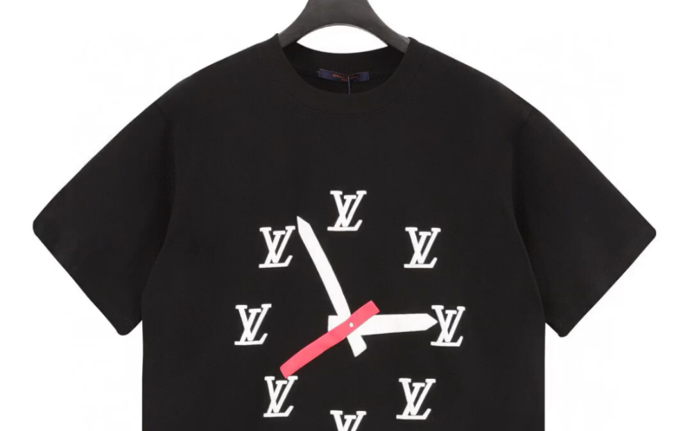 推荐高仿路易威登lv23ss限定款钟表立体印花短袖t恤