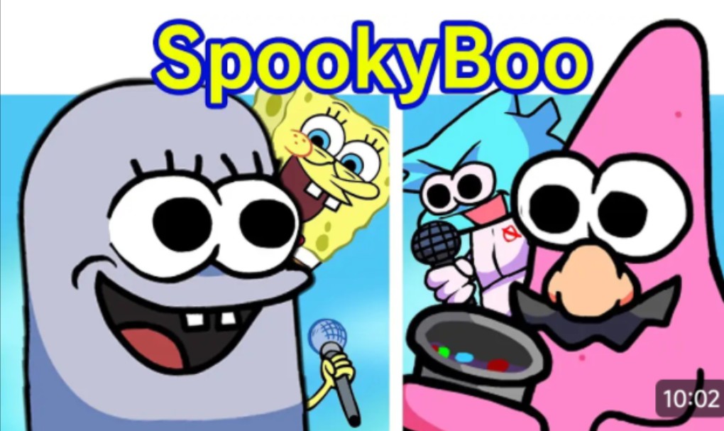 [图]Friday Night Funkin' VS Spongebob Halloween Adventure + 参考 (FNF Spookyboo)