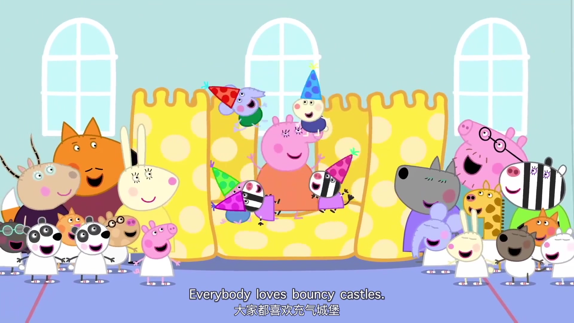 [图]小猪佩奇 猪妈妈的放松课遇到了生日派对 原创中英字幕 Peppa Pig relaxation class