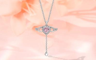 【包邮】zegl丘比特之心项链女925纯银浪漫主义锁骨链520礼物送女友