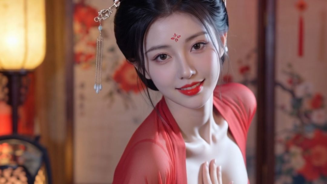 一袭红衣倾国色，半曲霓裳惑君王