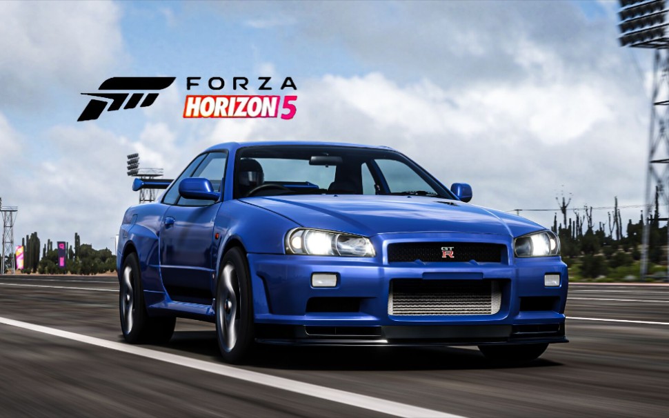 地平线5日产r34449kmh极速调校天际线最后的荣光