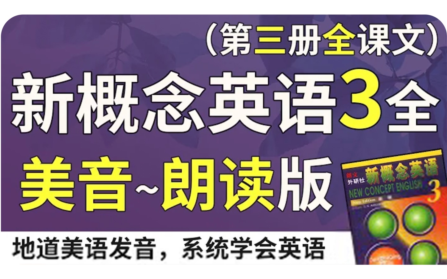 [图]新概念英语3—美音朗读版（双语字幕）系统学习、不绕弯路 | 最适合汉语母语者学习的英文教材 | 练习口语、听力、翻译、写作 | 新概念英语三全课文翻译 |