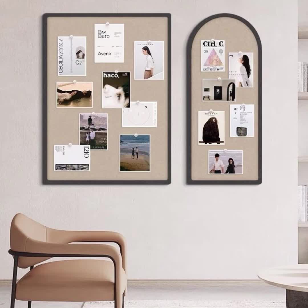 ins风软木板照片墙毛毡板墙贴背景墙板留言板挂墙相片展示板装饰5890