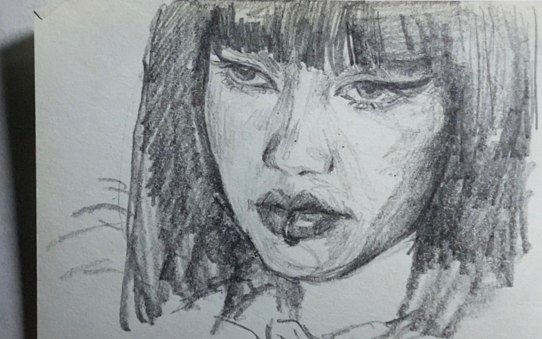 活动作品手绘分享画渣画靓女lisa