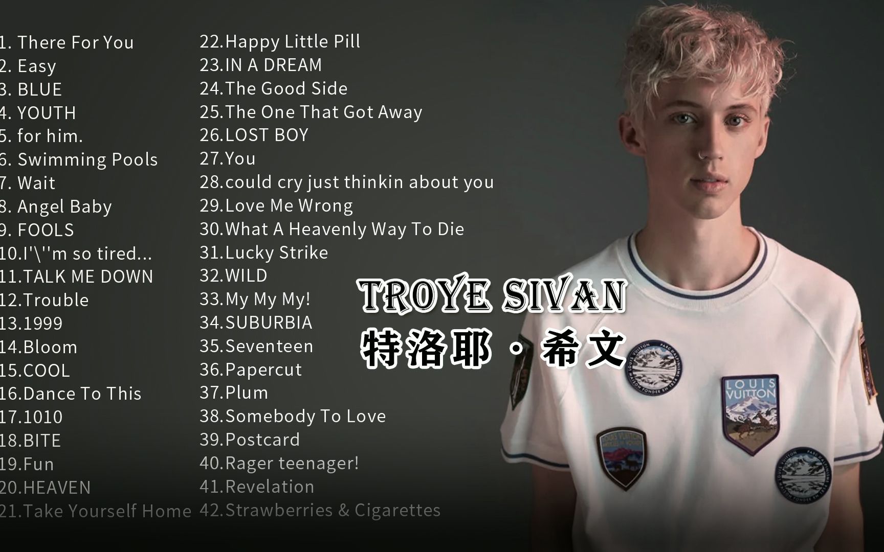 [图]精选【特洛耶·希文】经典好听的音乐合集 Troye Sivan