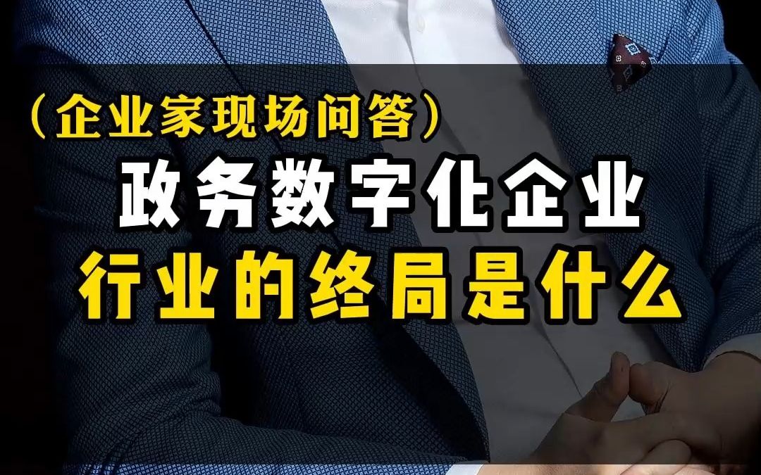 政务数字化企业行业的终局是什么哔哩哔哩bilibili