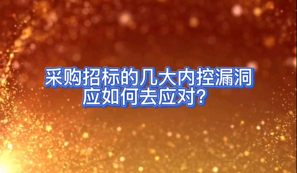 采购招标的几大内控漏洞,应如何去应对?哔哩哔哩bilibili