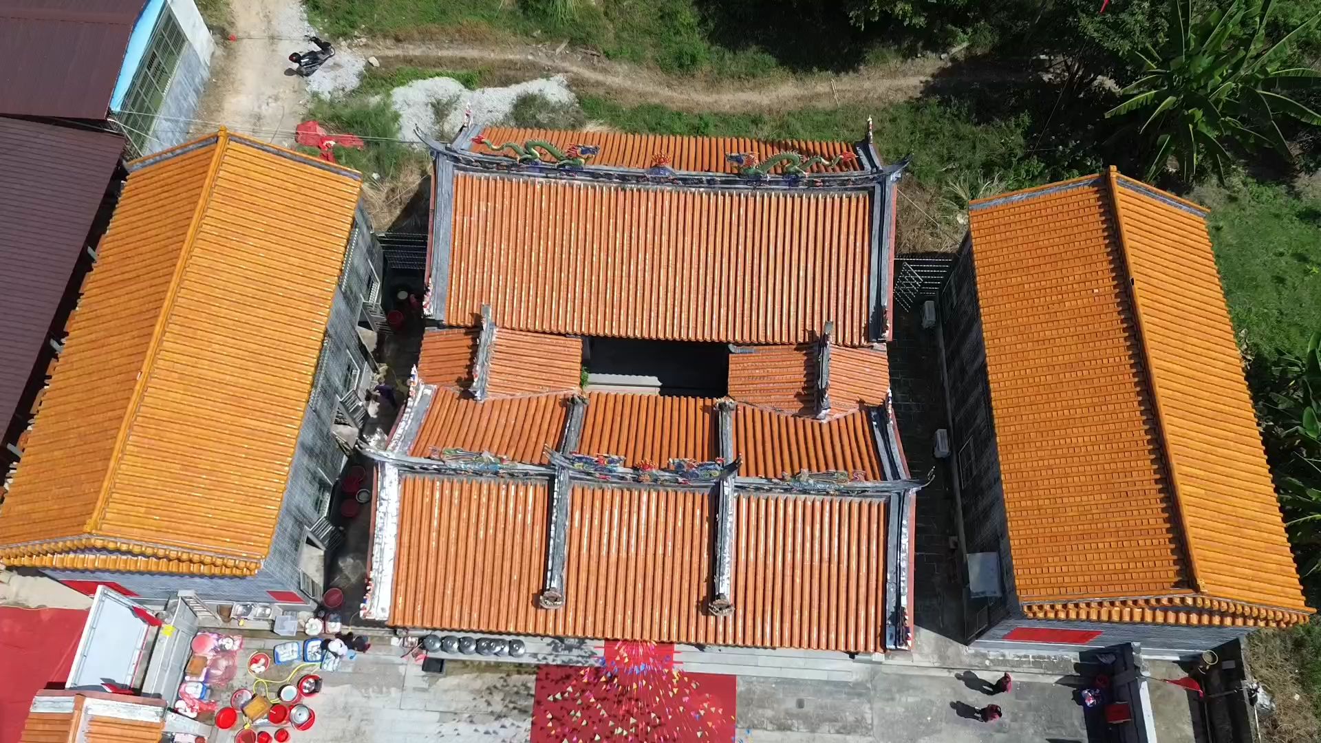 航拍:广东河源紫金【冼氏宗祠】风水宝地喝形【五马归槽】