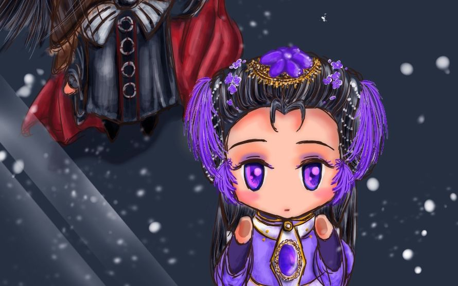【板绘过程】霹雳布袋戏 q版 关在手机里 西风&燕归人